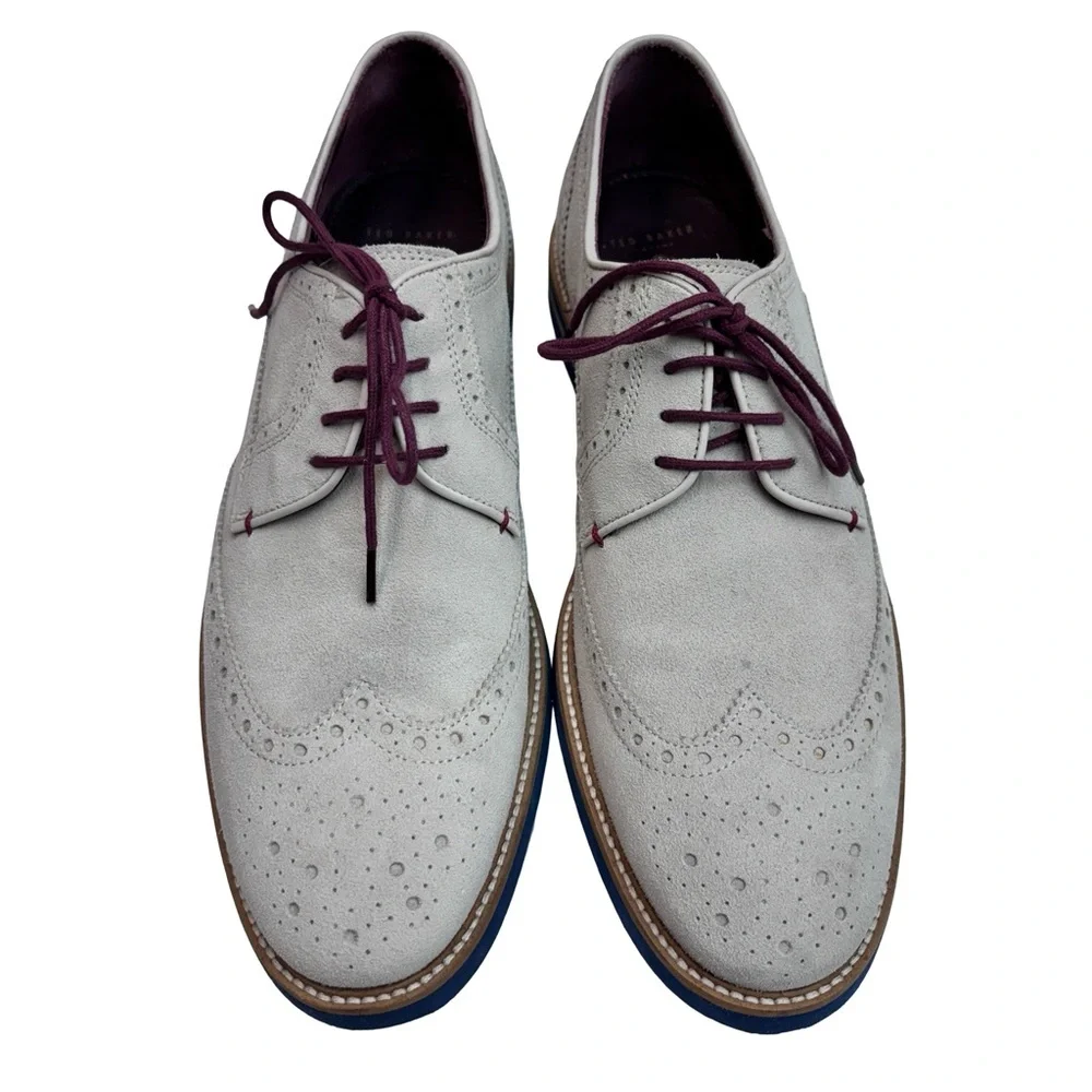 Ted Baker Men's Archerr Gray Suede Dress Shoes Sz 10